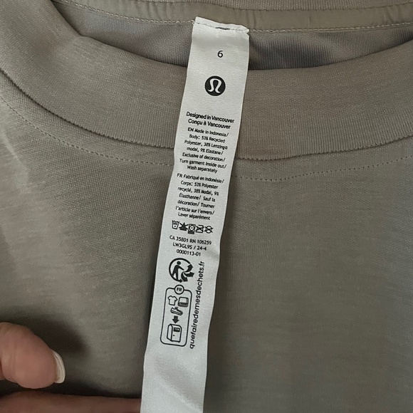 Lululemon Softstreme Perfectly Oversized Cropped Crew - Riverstone - Size 6 - Picture 7 of 7
